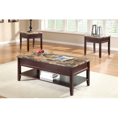 Table de bout en faux marbre