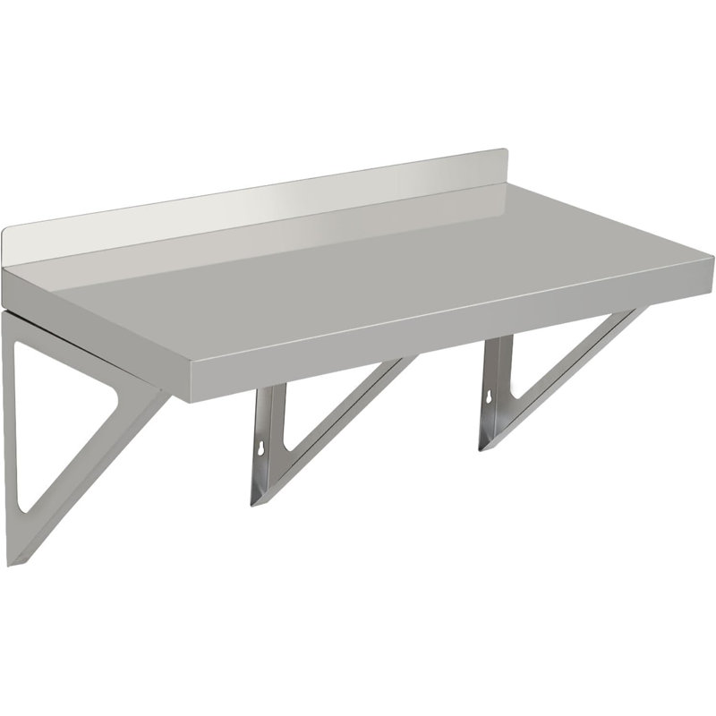 Stainless Steel Wall Shelf, 11.5" H x 48" W x 12" D