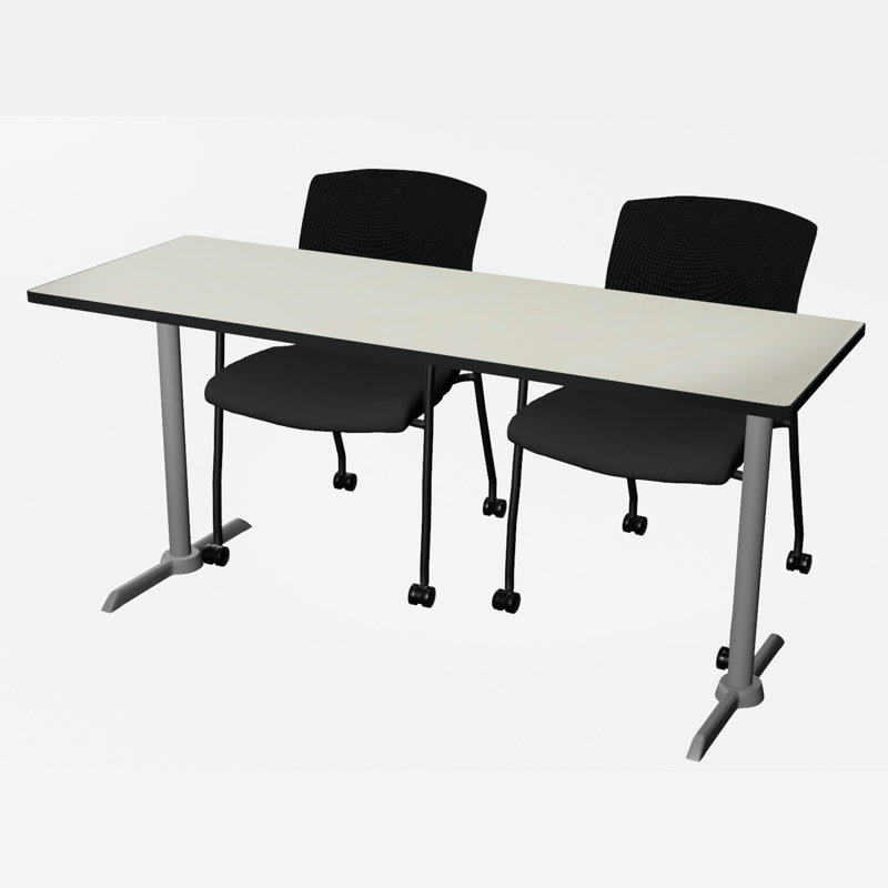 Base et table de formation Cain, Érable, H 29 po x L 66 po x l 24 po, Gris lune