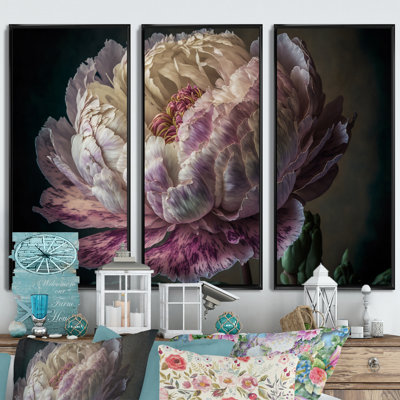 Blossoming Pink And White Peony II - 3 Piece Wrapped Canvas Print -  Red Barrel StudioÂ®, B68035480BF94730913C39ECFCDF2357