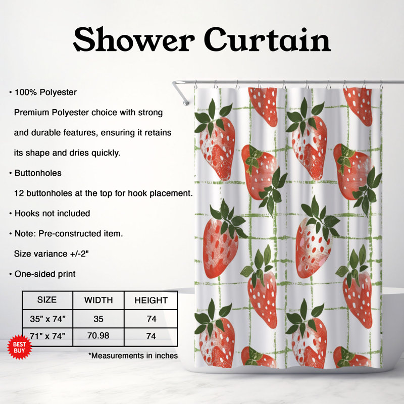 Rideau de douche Abstract Berry - Premium, H 74 po x l 71 po
