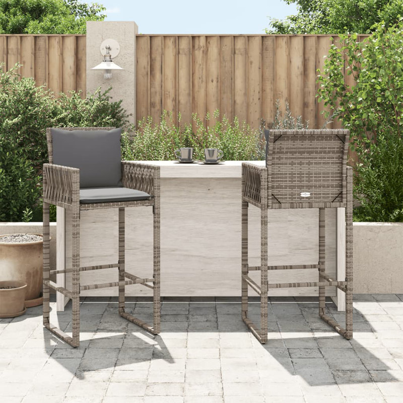 Orsini Rattan Outdoor 80cm Bar Stool, Grey