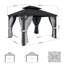 GRDN living Haven Pro 3.6m x 3m Aluminium Hardtop Gazebo with Double Metal Roof in Black with Curtains-130604620