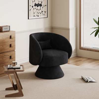 Modern Upholstered Swivel Barrel Chair