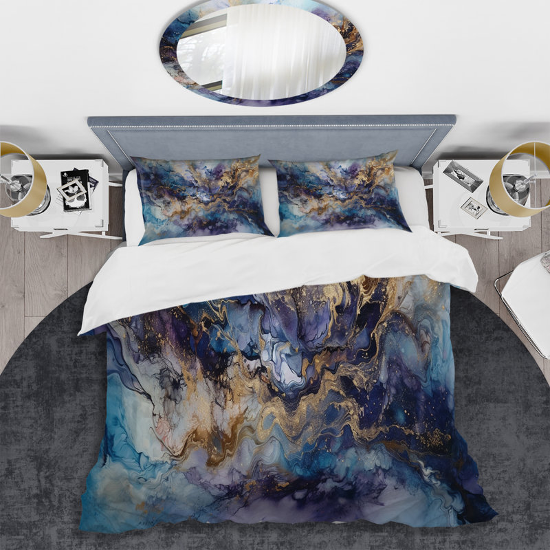 Ensemble de housse de couette en microfibre / polyester, Housse de couette pour grand lit et 2 taies décor