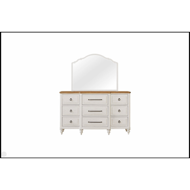 Triple commode avec rangement spacieux et élégante finition bicolore ciment et sable pour les chambres modernes