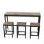 Table de salle à manger de cuisine moderne, table de pub, ensemble de table de salle à manger longue avec 3 tabourets, assemblage facile, gris -1842940585