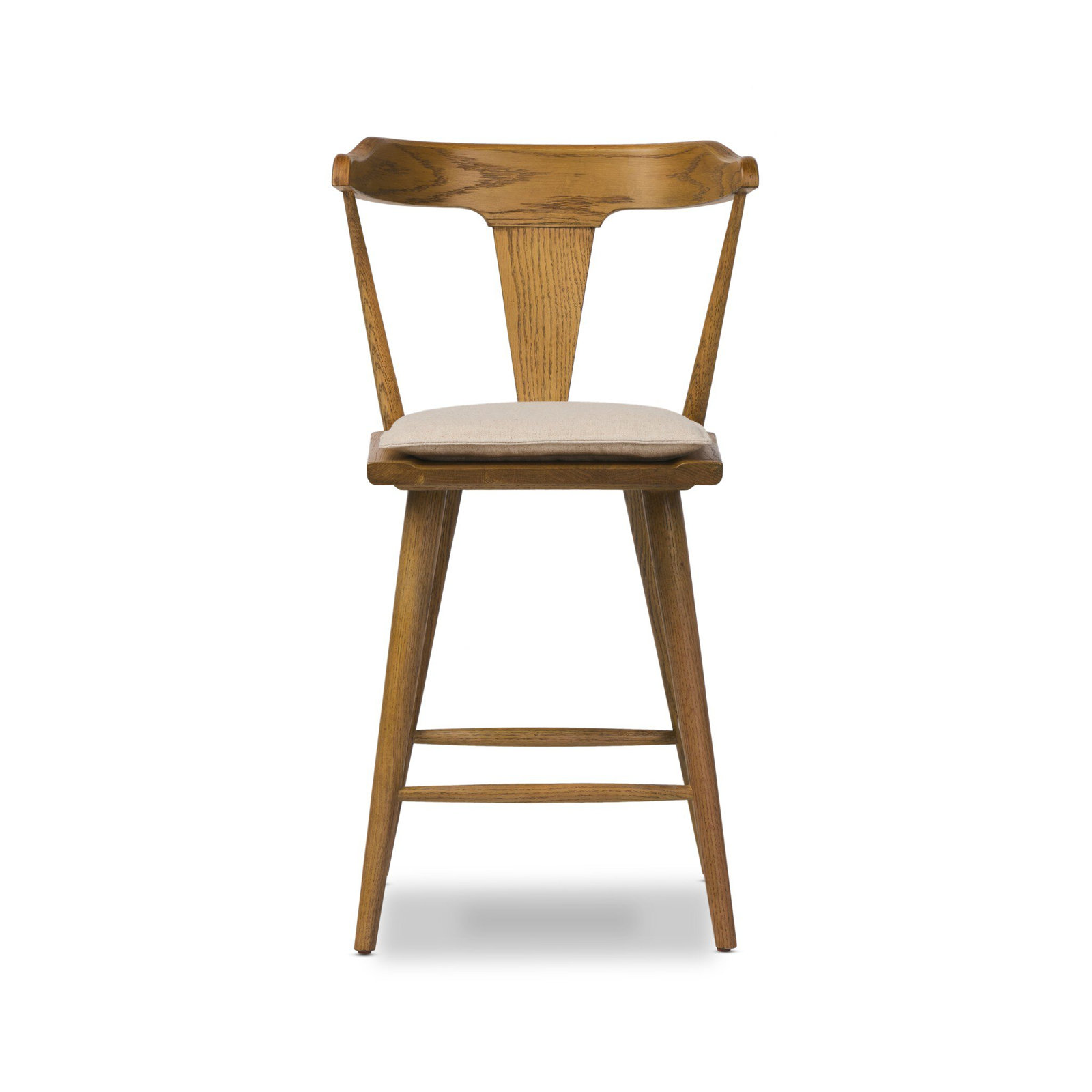 Boid 30" Bar Stool, Bar Stool (29.94" Seat Height), Sandy Oak, Antwerp Natural/Linen Blend