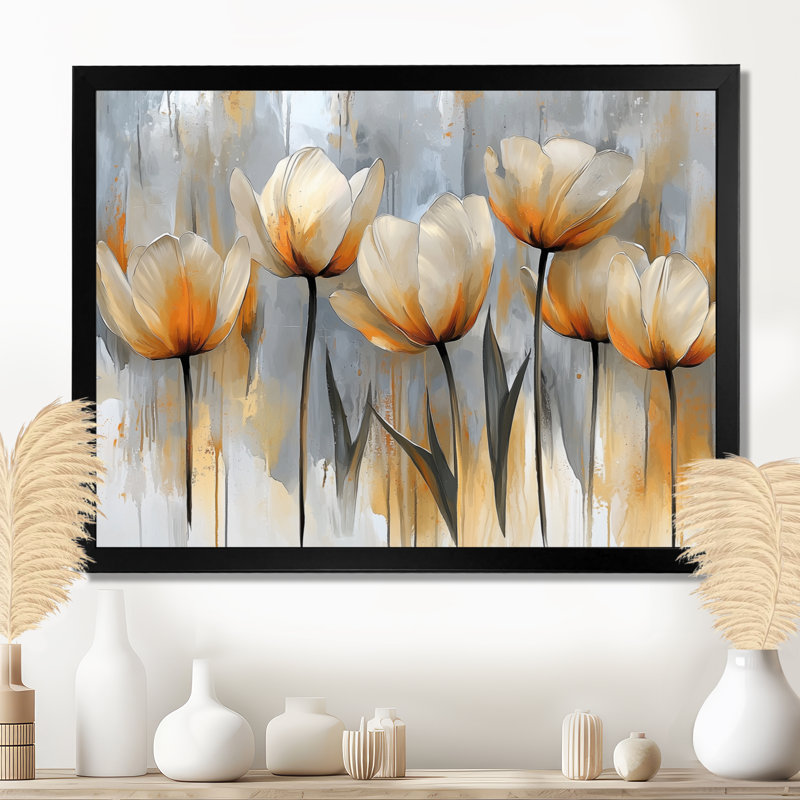 «Winter Hues Tulips Field Horizon II», reproduction sur toile, Reproduction d'une seule photo avec cadre, H 30 po x l 40 po