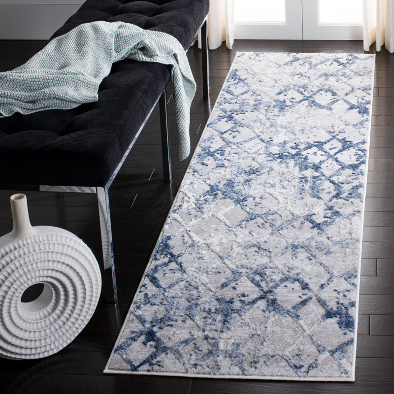 Doveton 700 Performance Geometric Rug, Tapis de couloir 2 pi 2 po x 20 pi