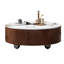 Table basse ronde avec tiroirs