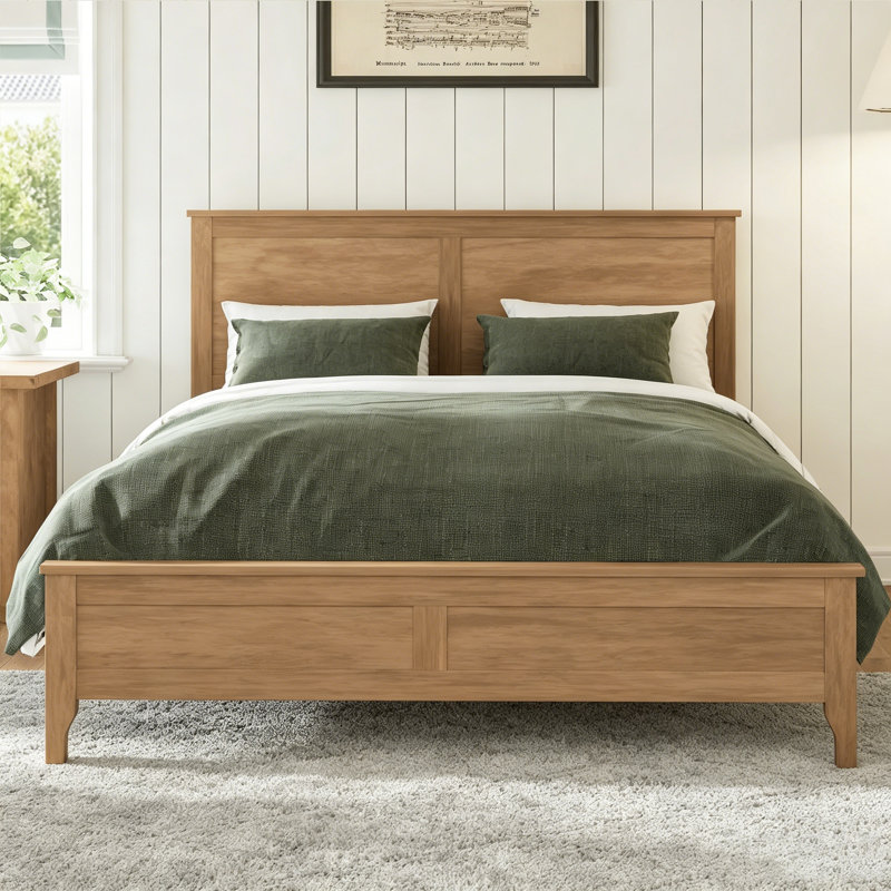Lit plateforme double avec support de lattes en bois robuste