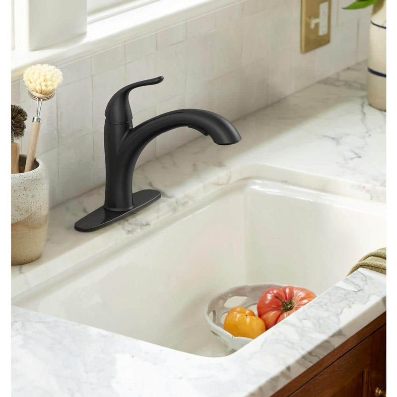 Vetta Pull Out Kitchen Faucet with Dual Function Sprayer, 120° Swivel Modern Chrome Design, Ceramic Cartridge & Easy Installation for Sink, RV, Bar