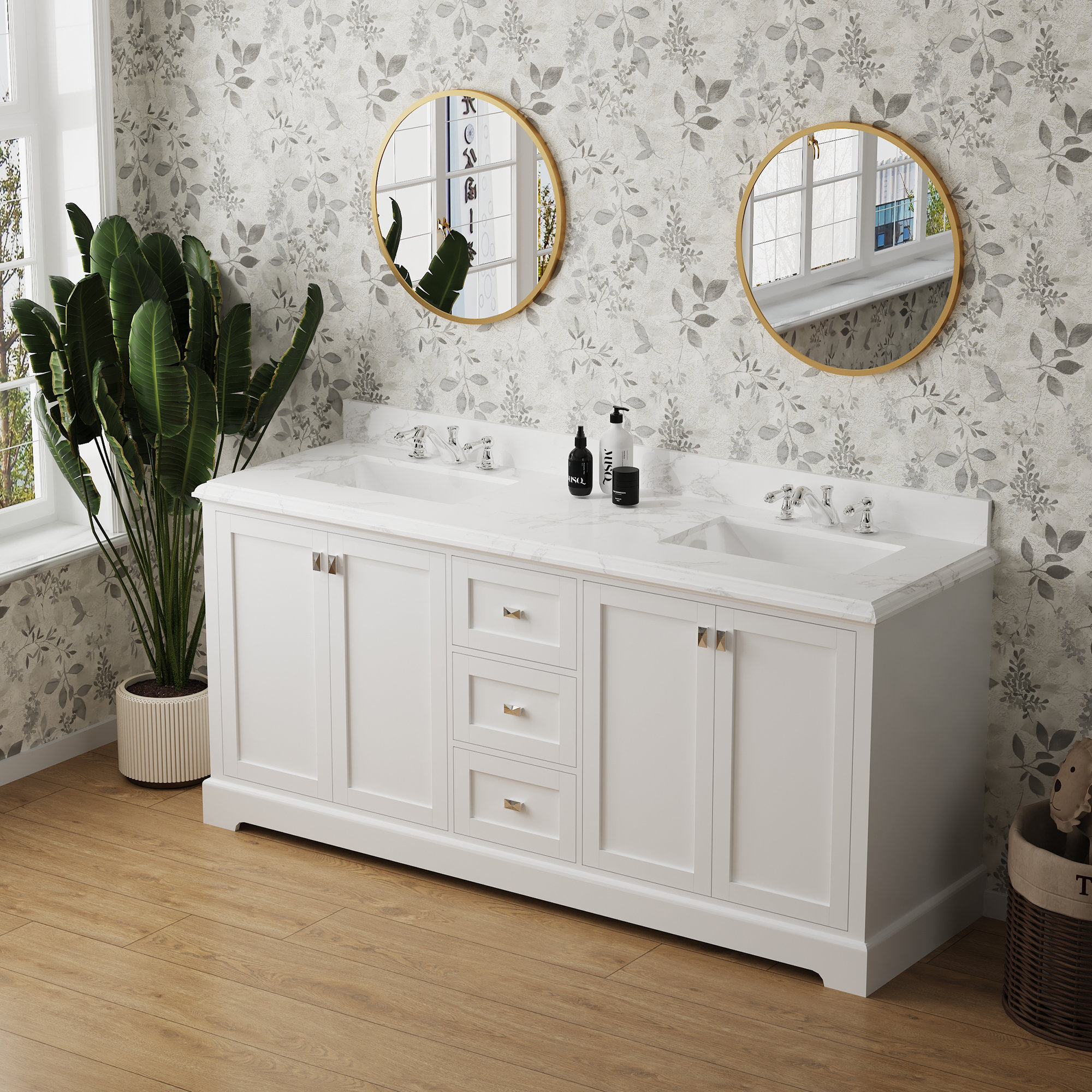 Rainlex 72" W x 22" D x 41" H Double Bathroom Vanity | Wayfair