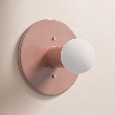 Single Light Dimmable Ceramic Flush Mount Sconce