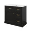Meuble-lavabo 36 po avec lavabo en céramique, meuble-lavabo simple avec 4 tiroirs, porte à fermeture en douceur et tablette réglable-1119603848