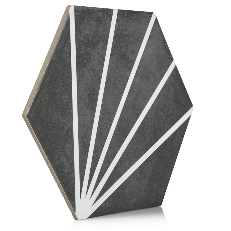 Sun Stripe Hexagon Dark Gray, Dark Black