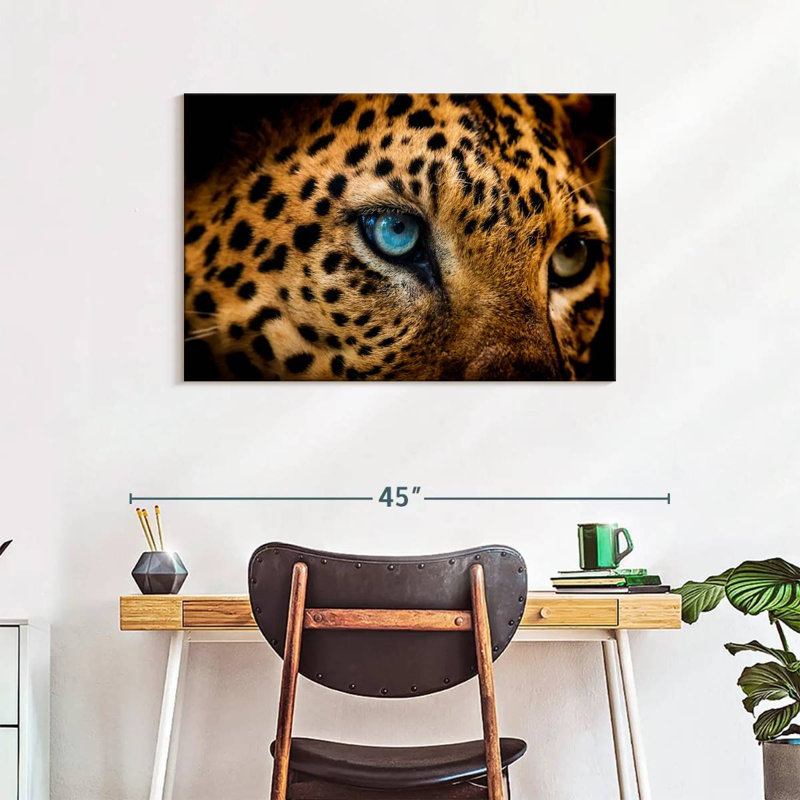 Leopard Eyeing Prey, 24" H x 36" W
