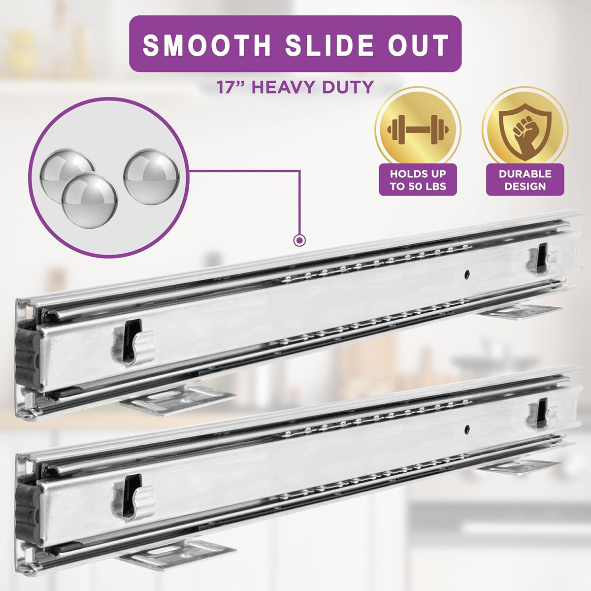 Hold N Storage Sliding Rails - Pair Of Heavy Duty Drawer Rails With ...