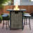 28 - Inch Square Fire Pit Table With 50000 Output, Steel And Construction, Weather , For Outdoor Courtyard Propane Gas Lid, Rocks, Rain Cover, Ideal Small Party