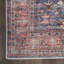 Tapis oriental bleu et rouge tissé à la machine 4 pi x 6 pi