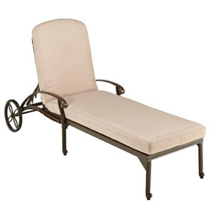 Chaise longue d'extérieur en aluminium coulé Capri, coussin inclus (ensemble de 2)