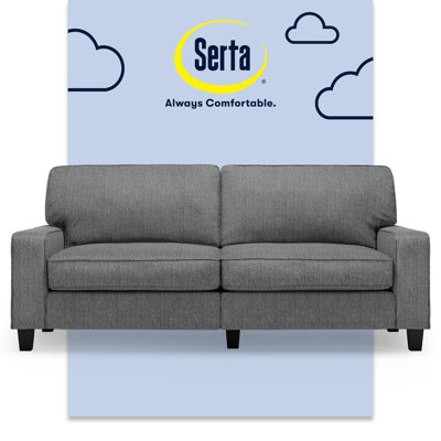 Canapé à accoudoirs fins de 78 po Palisades de Serta avec tissu facile d'entretien, dossier rembourré doux et coussins de siège à ressorts ensachés