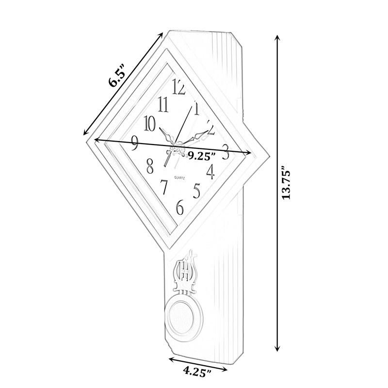Horloge murale à pendule en plastique d'aspect bois, décor de maison de campagne pour le salon, la cuisine ou la salle à manger, grande horloge murale décorative à piles, facile à lire, brun