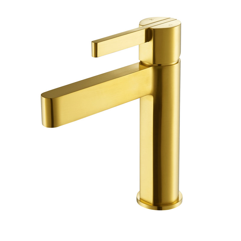 Stila Single Hole Single-Handle Bathroom Faucet , Brushed Gold