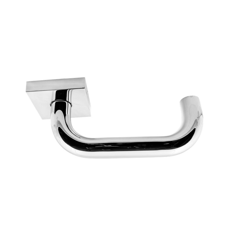 Ensemble Alpine Lever 01 avec rose carré, Acier inoxydable poli, Faux bouton simple, Adjustable