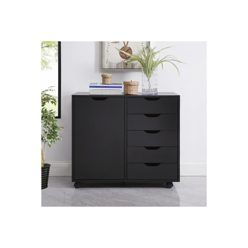 Classeur de bureau 5 tiroirs Coheman, Noir