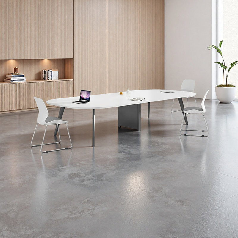 Table de conférence en arc Simplicity avec pieds en métal, H 29,52 po x L 102,36 po x l 47,24 po