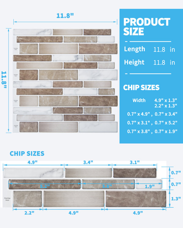 Art3d 12'' W x 12'' L Gel Peel and Stick Subway Tile & Reviews | Wayfair