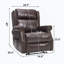 Fauteuil inclinable manuel en similicuir pour le salon avec mécanisme de mouvement robuste, 8 nœuds vibrants et 3 modes de massage-149906737