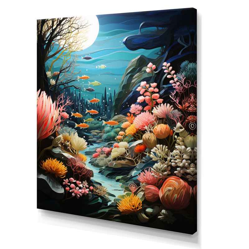 «Aquariums Aquatic Pastoral Patchwork I», H 44 po x l 34 po x P 1,5 po, Toile tendue