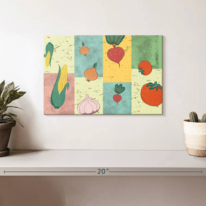 Yarlin Patchwork Vegetables, 8" H x 12" W