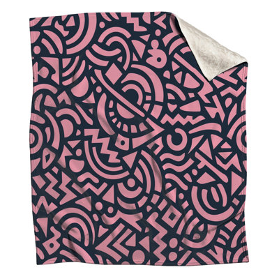 Pink Geometric Shapes Blankets