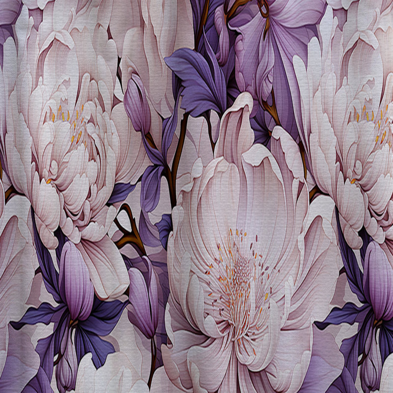 Harmonie pourpres - Rideau en velours floral - obscurcissant - 1 panneau, L 52 po x L 84 po