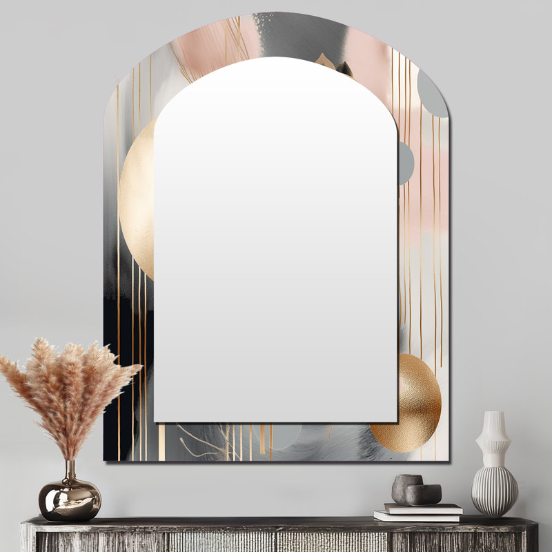 Miroir mural arqué rose, 43 po x 33 po