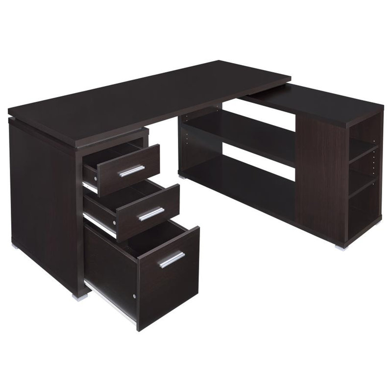 Bureau réversible en L Scarlett en cappuccino