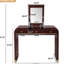 Coiffeuse 3 en 1 de style rétro avec miroir rabattable, couleur, deux tiroirs et compartiment caché, finition de bureau à assemblage rapide, bois massif, rangement pour