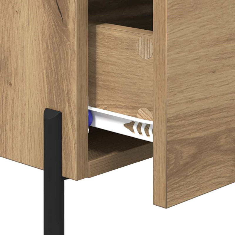 40cm W Manufactured Wood Bedside Table, Artisan Oak