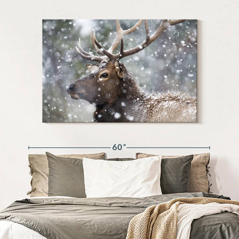 Winter Snow Elk, 34" H x 51" W