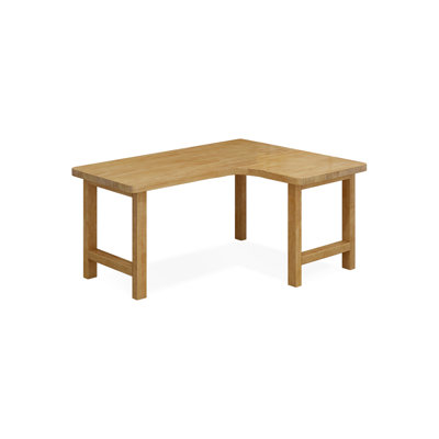 Bureau en bois massif en L Burlywood