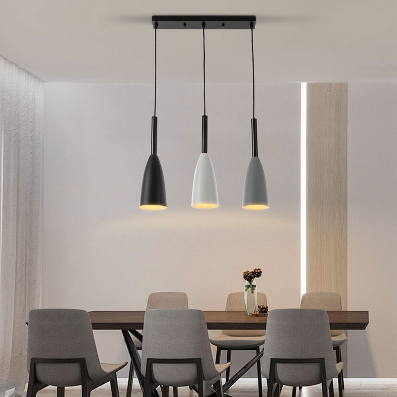 Luminaire suspendu 3 lumières Elsadig à hauteur réglable E26