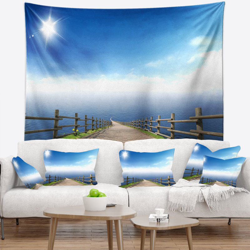 Tapisserie «Seascape Endless Pier» en mer bleue, H 50 po x l 60 po