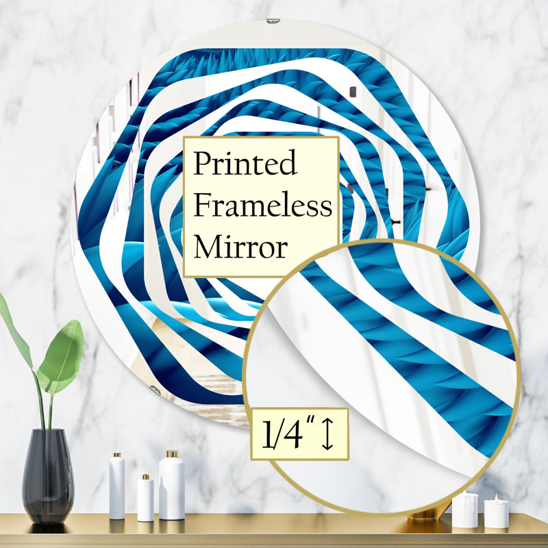 Miroir mural Coastal, H 31,5 po x l 31,5 po, Tourbillon abstrait ondulé