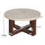 Table basse ronde avec dessus en marbre 31,5 po et base brune