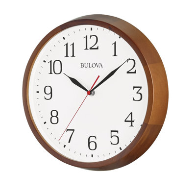 Bulova C4899 Clarity Wood Silent Sweep 12″ Wall Clock