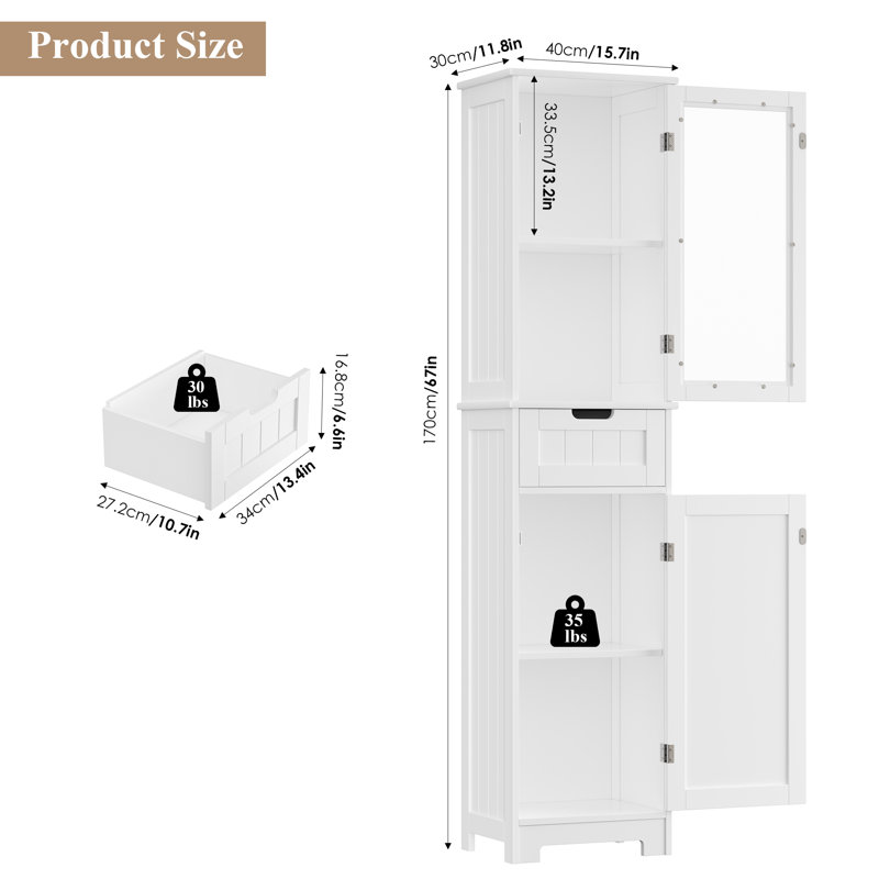 Olvera Linen Cabinet, White